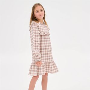 Woven Balloon Sleeve Dress