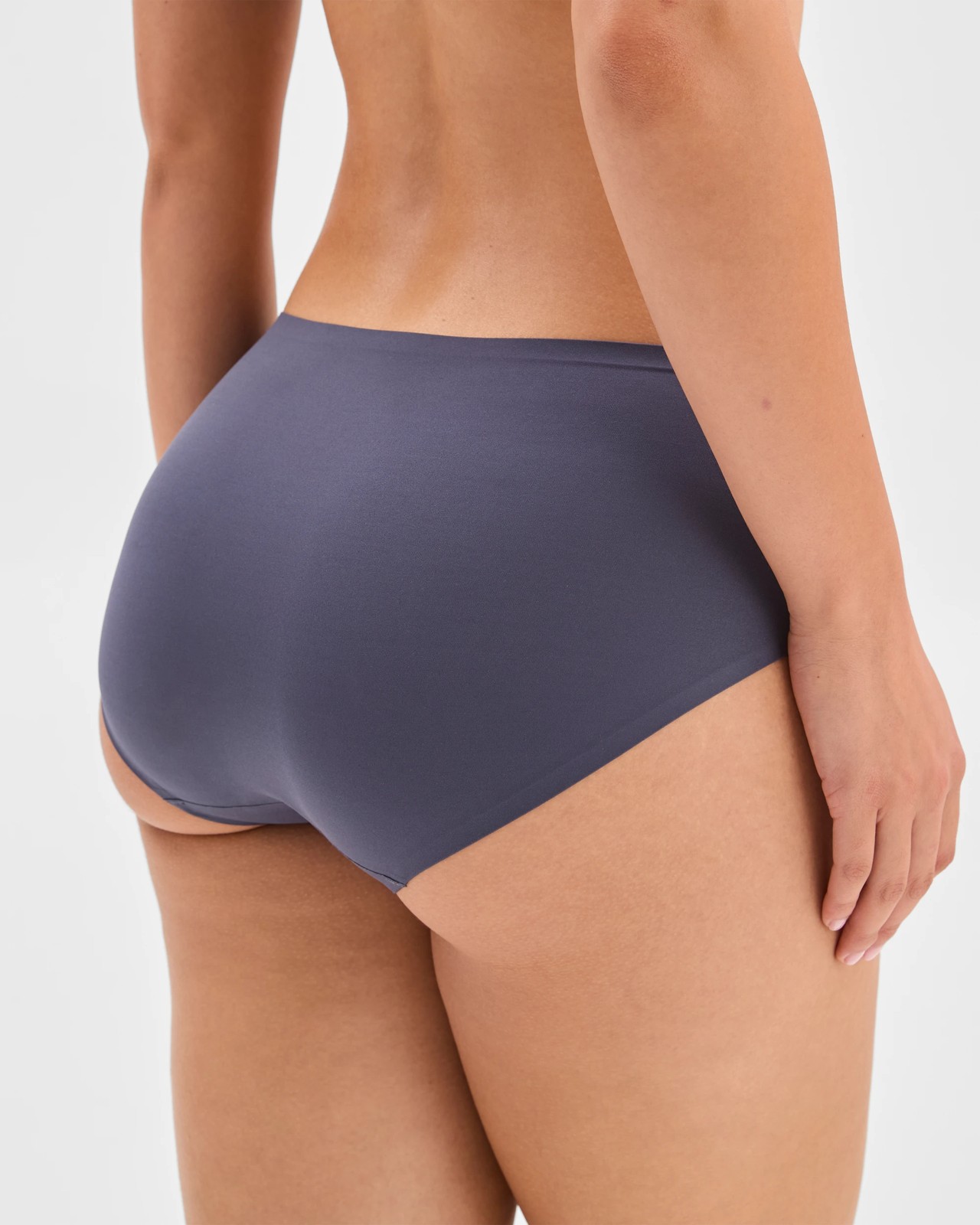 Smooth Moves 2 Pack Bonded No Show Midi Briefs - Winter Blue/Country Blue 3 of 4