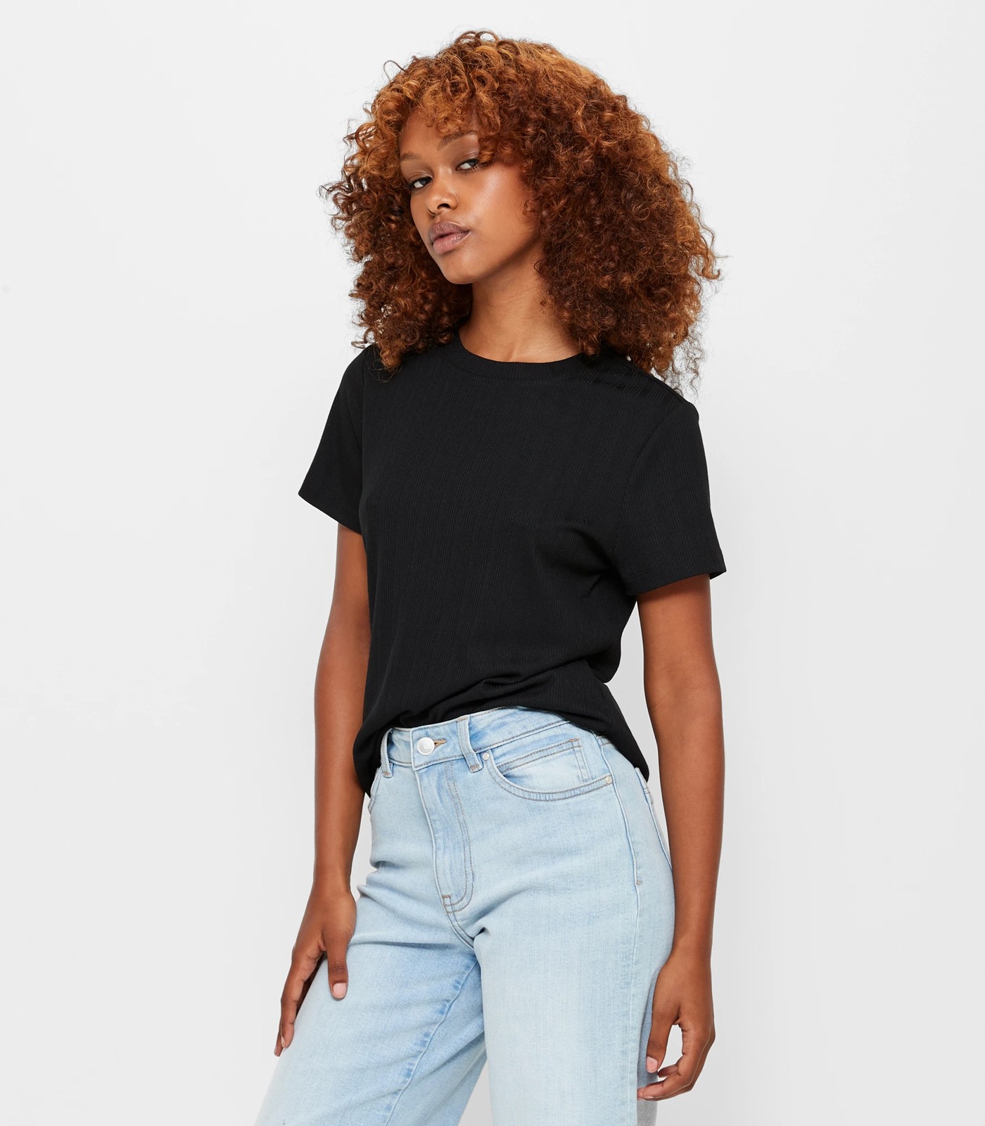 Petites Rib T-Shirt - Dannii Minogue - Black | Target Australia