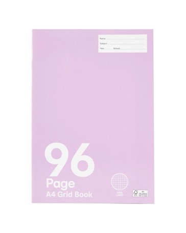 Anko A4 Grid Book - 96 Pages, Lilac
