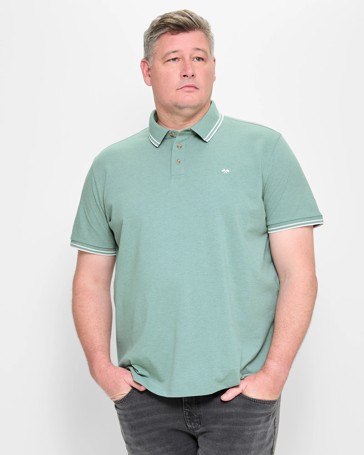 Plus Size Australian Cotton Blend Tipping Pique Polo Top