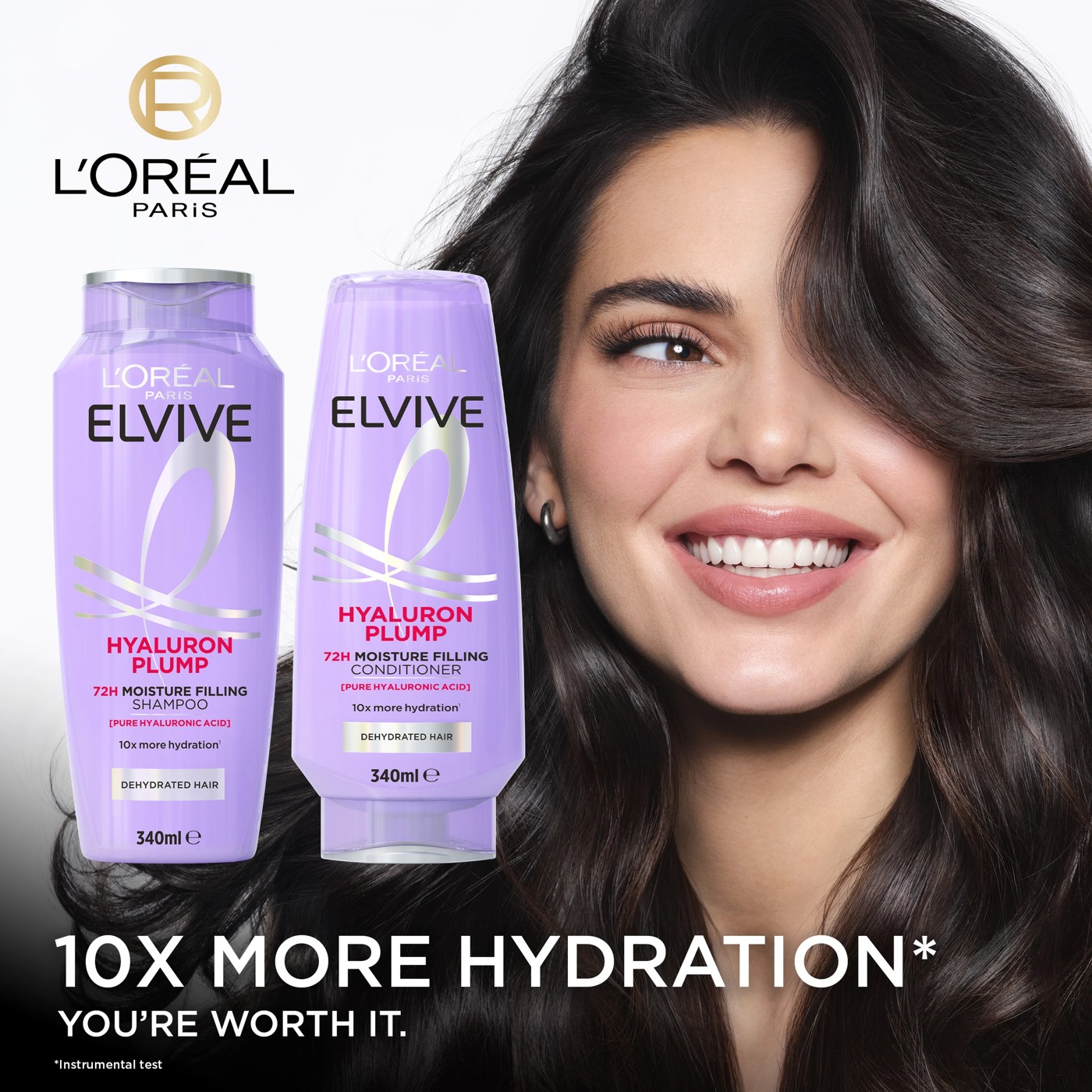 L'Oreal Paris Elvive Hyaluron Plump 72H Moisture Filling Shampoo 340ml - Pure Hyaluronic Acid 3 of 6