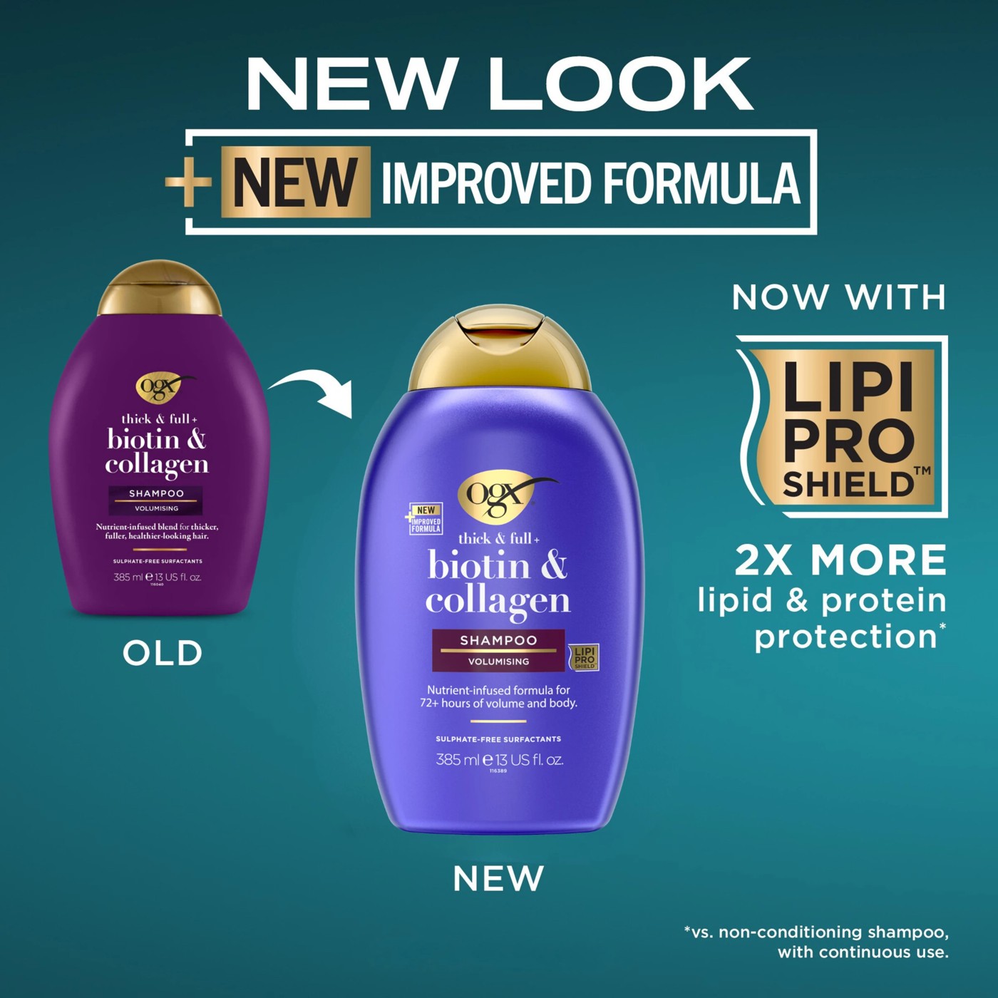 OGX Thick & Full+ Biotin & Collagen Shampoo 385ml 3 of 6