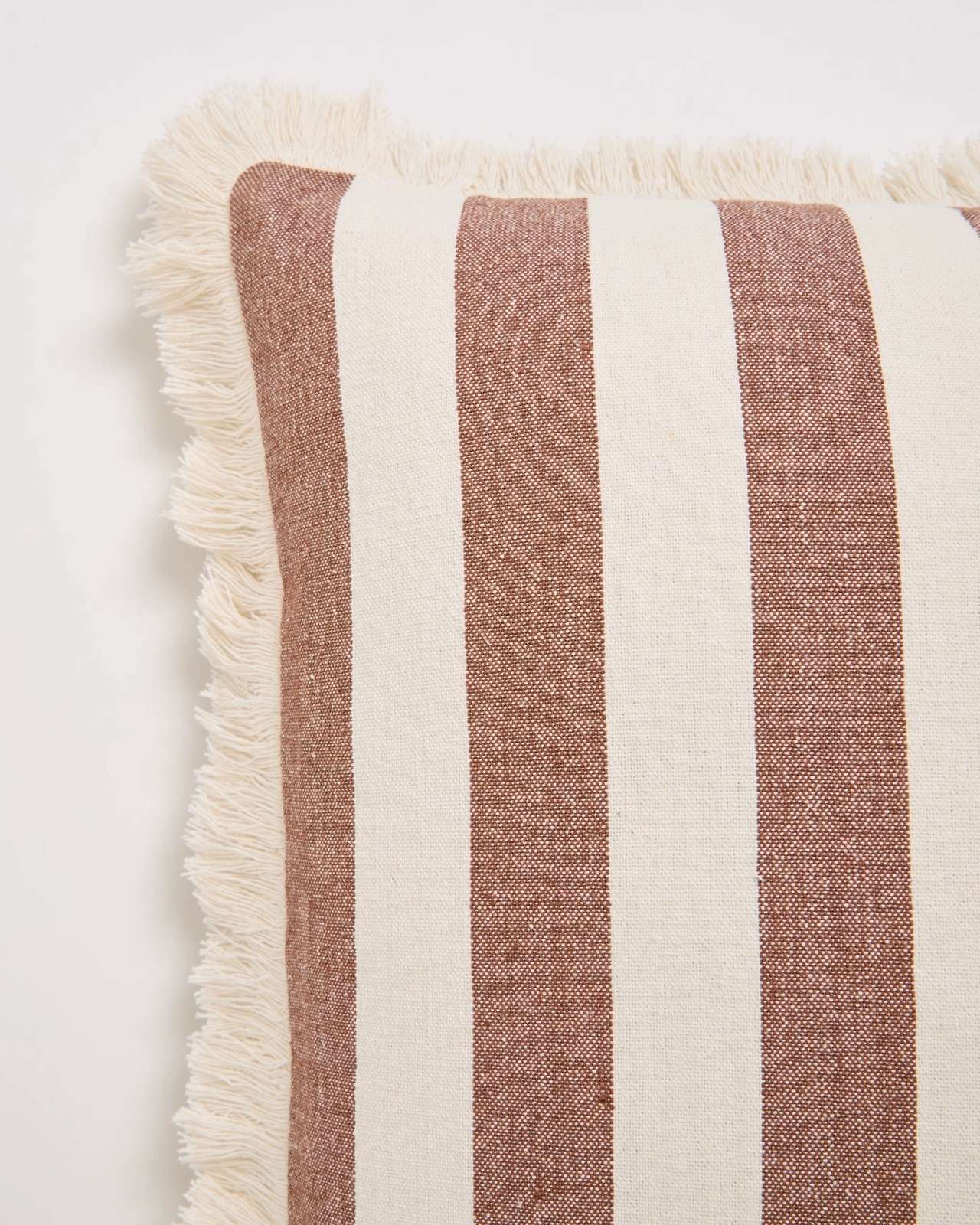 Dakota Stripe Cotton Cushion - Tiramisu 2 of 2