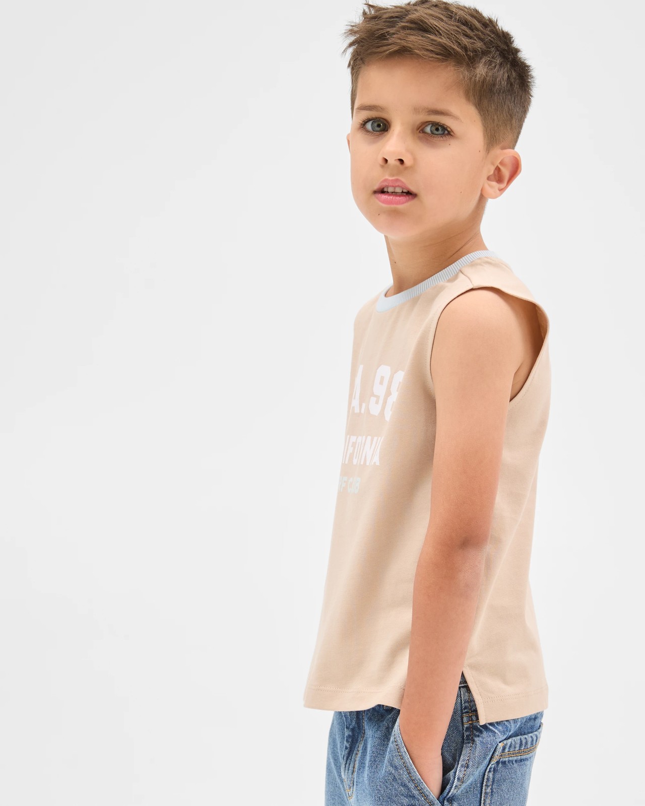 Australian Cotton Tank Top - Cement 3 of 6