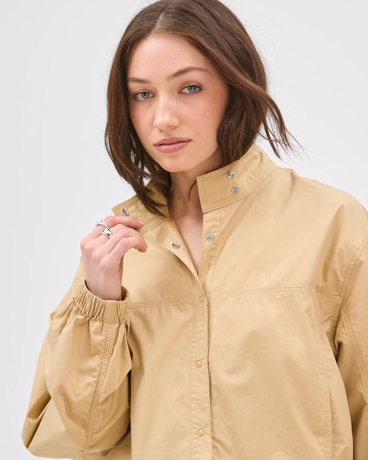 Lily Loves Australian Cotton Gathered Detail Jacket - Straw 3 of 5