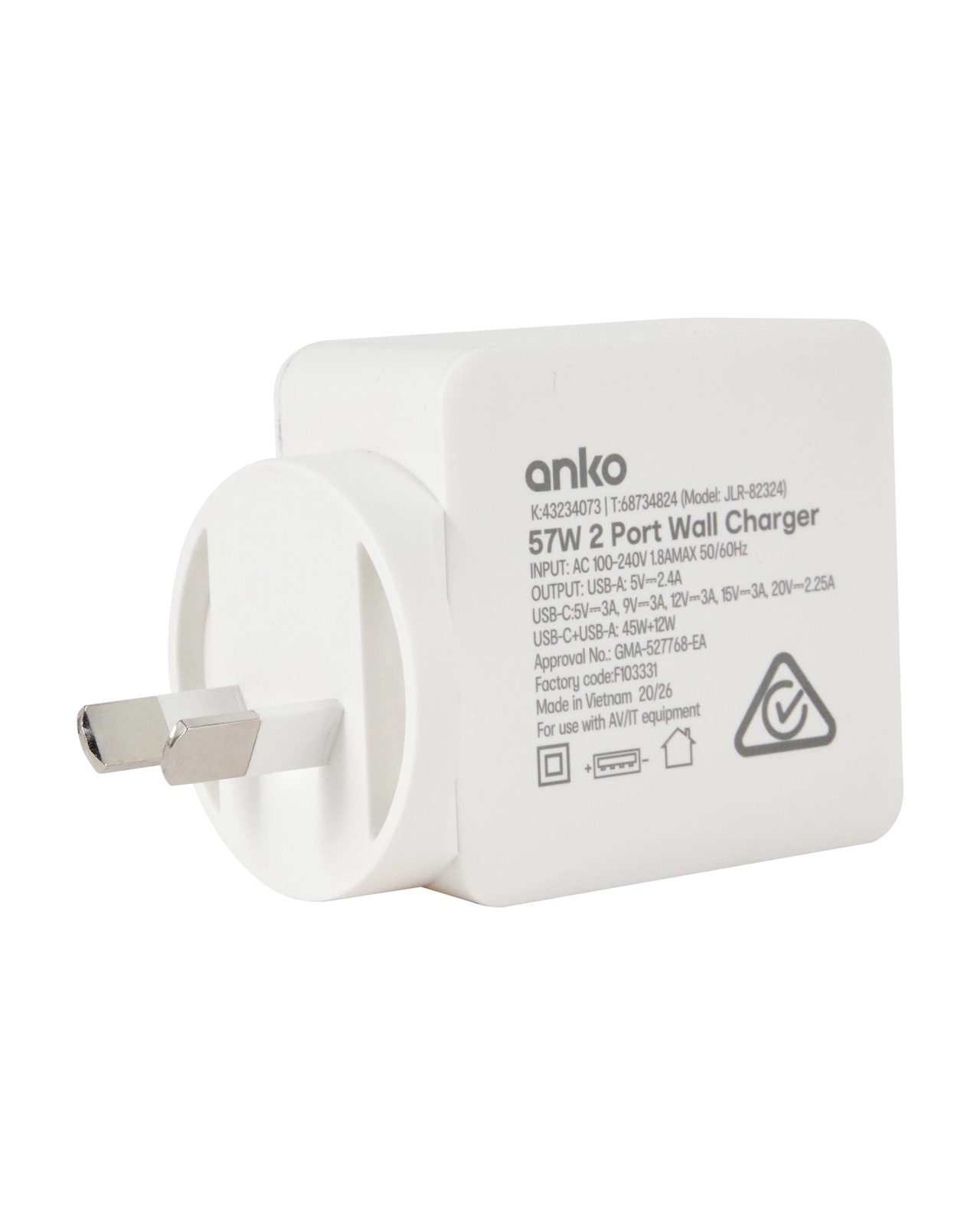 USB-C and USB-A 2 Wall Charger - Anko 4 of 6