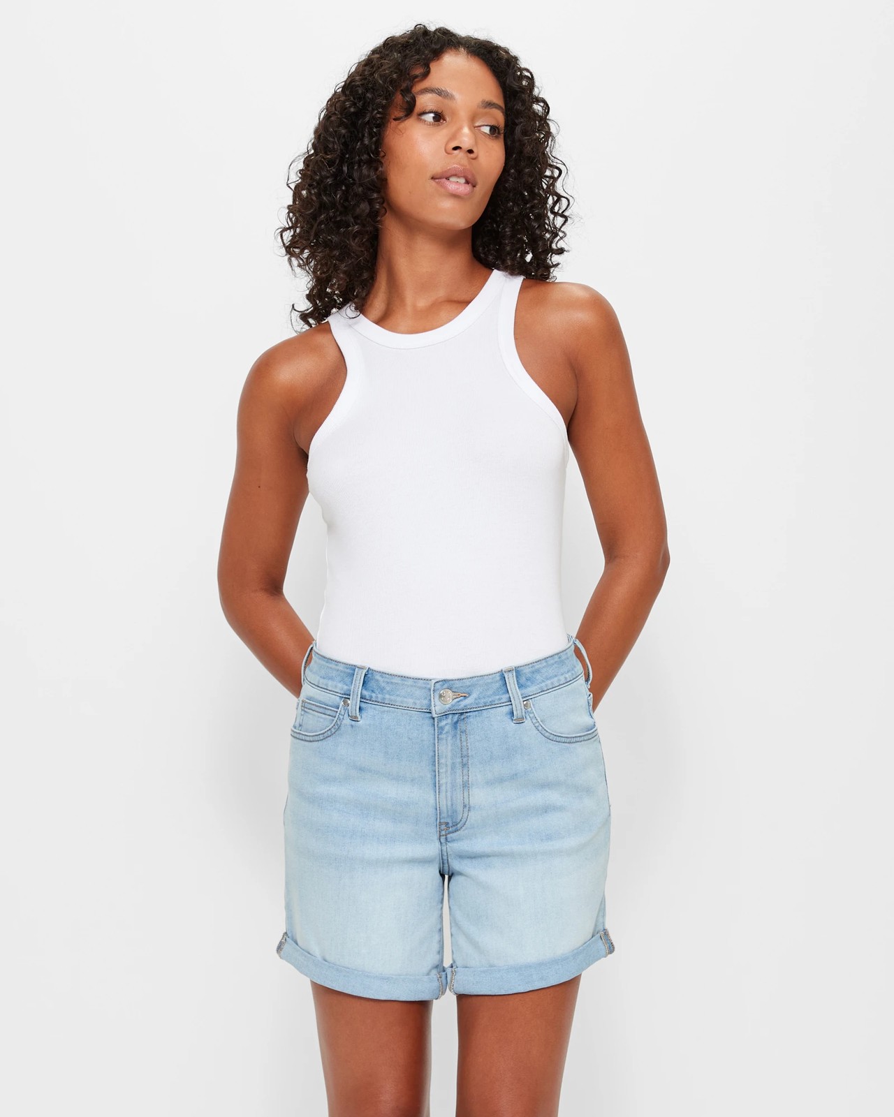 Classic Roll Cuff Denim Shorts