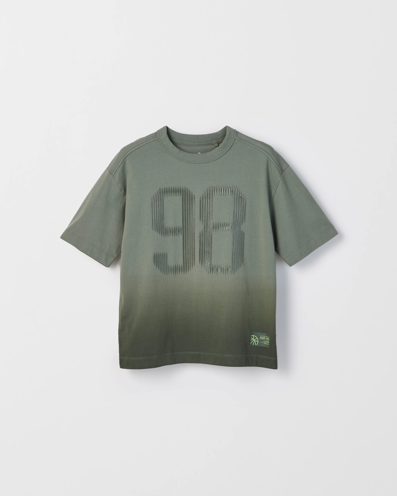 Australian Cotton Oversized Dyed Graphic T-Shirt - Green 5 of 6