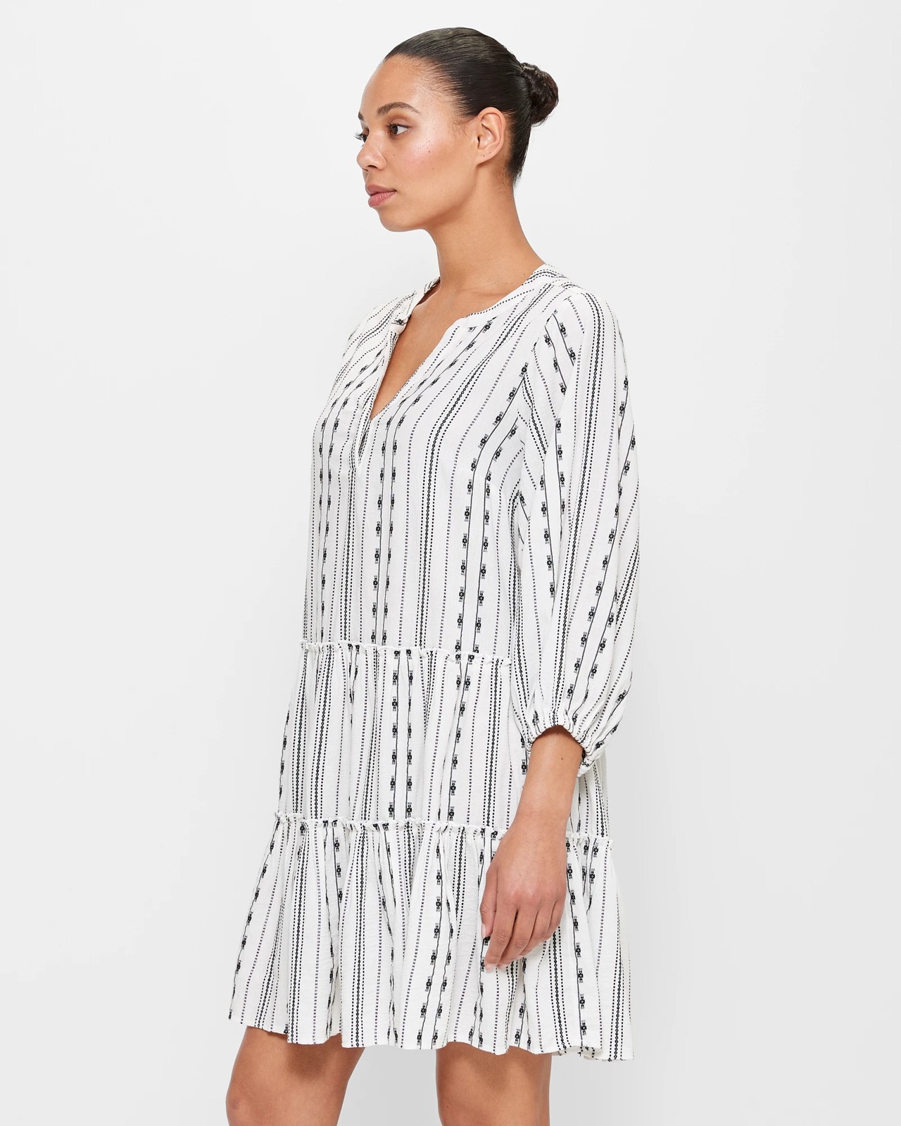 Embroidered Tiered Mini Dress | Target Australia