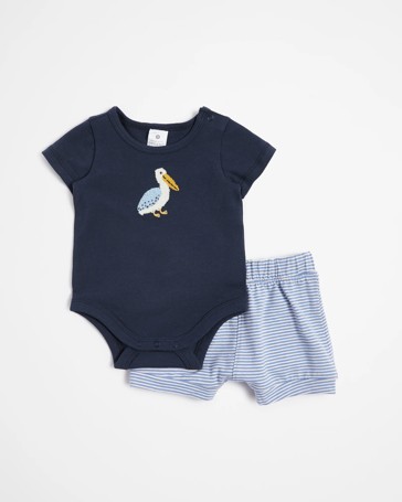 Baby Organic Cotton Bodysuit & Shorts Set