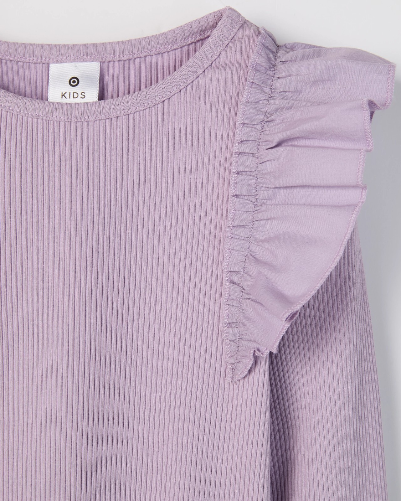 Australian Cotton Long Sleeve Ribbed Fashion T-Shirt - Solid Purple 2 of 2