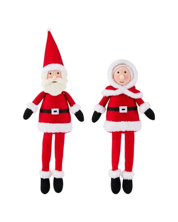 Anko Sitting Santa/Mrs Claus - Assorted