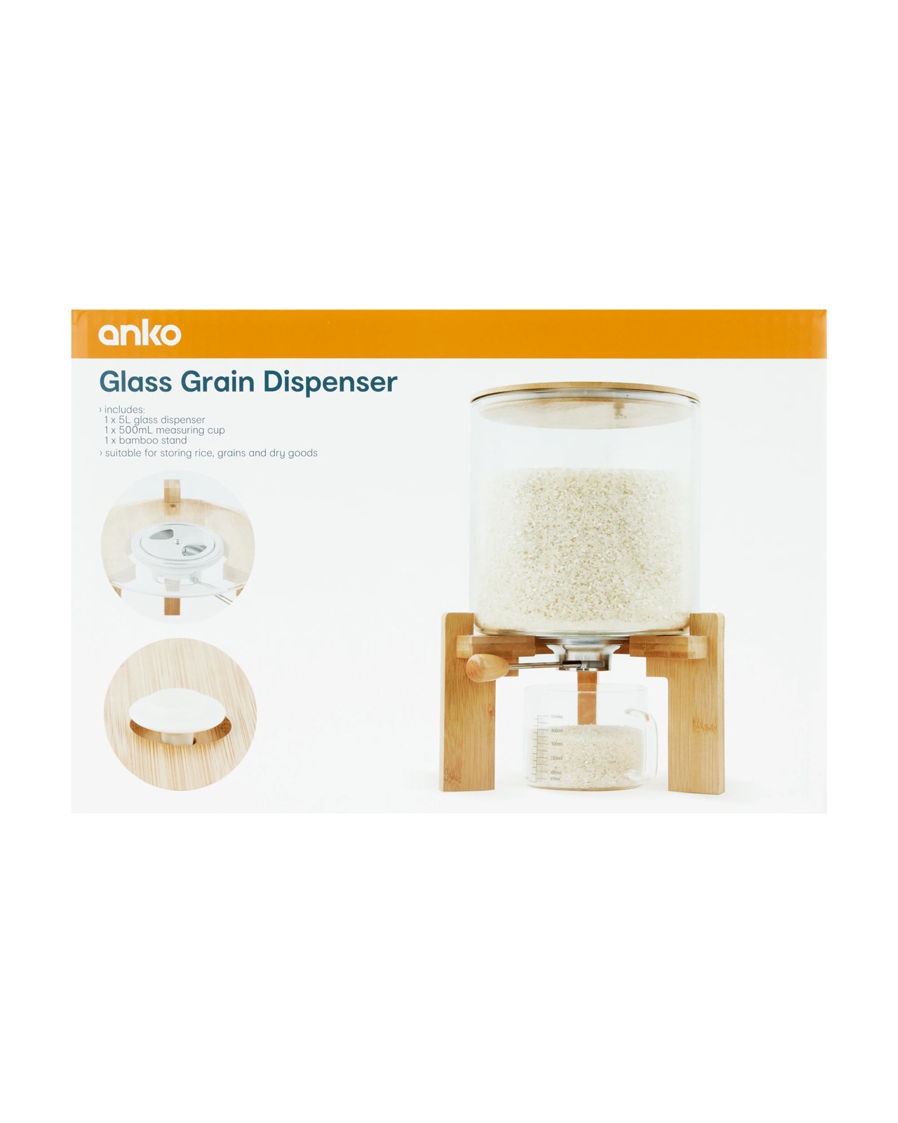 Anko Glass Grain Dispenser 6 of 6