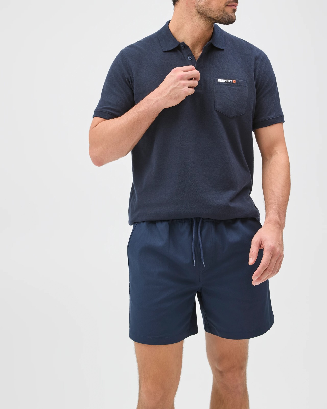 Graphite Performance Elastic Waist Work Shorts - Navy Blue 5 of 5