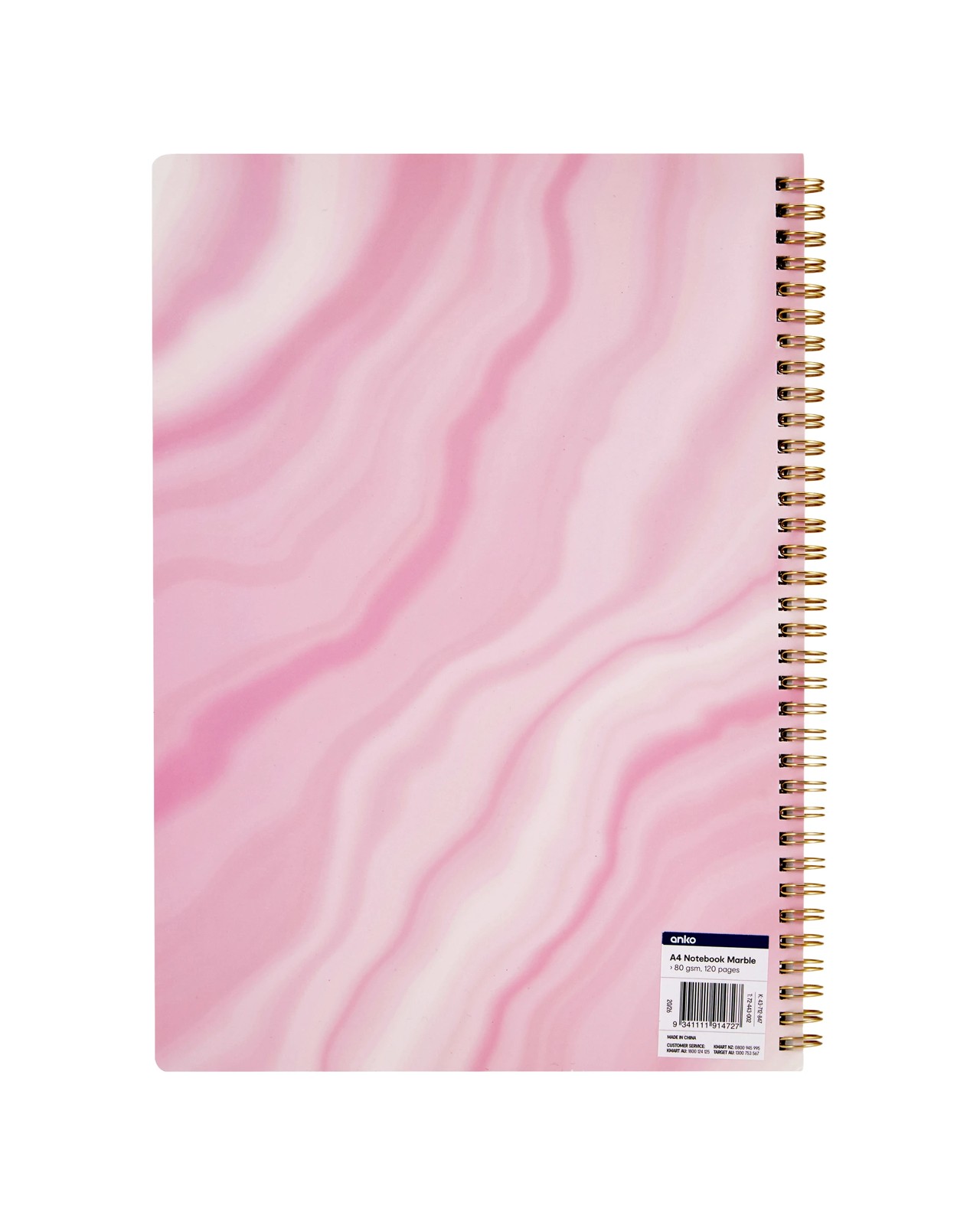 Anko A4 Spiral Notebook 120 Pages Marble 4 of 4