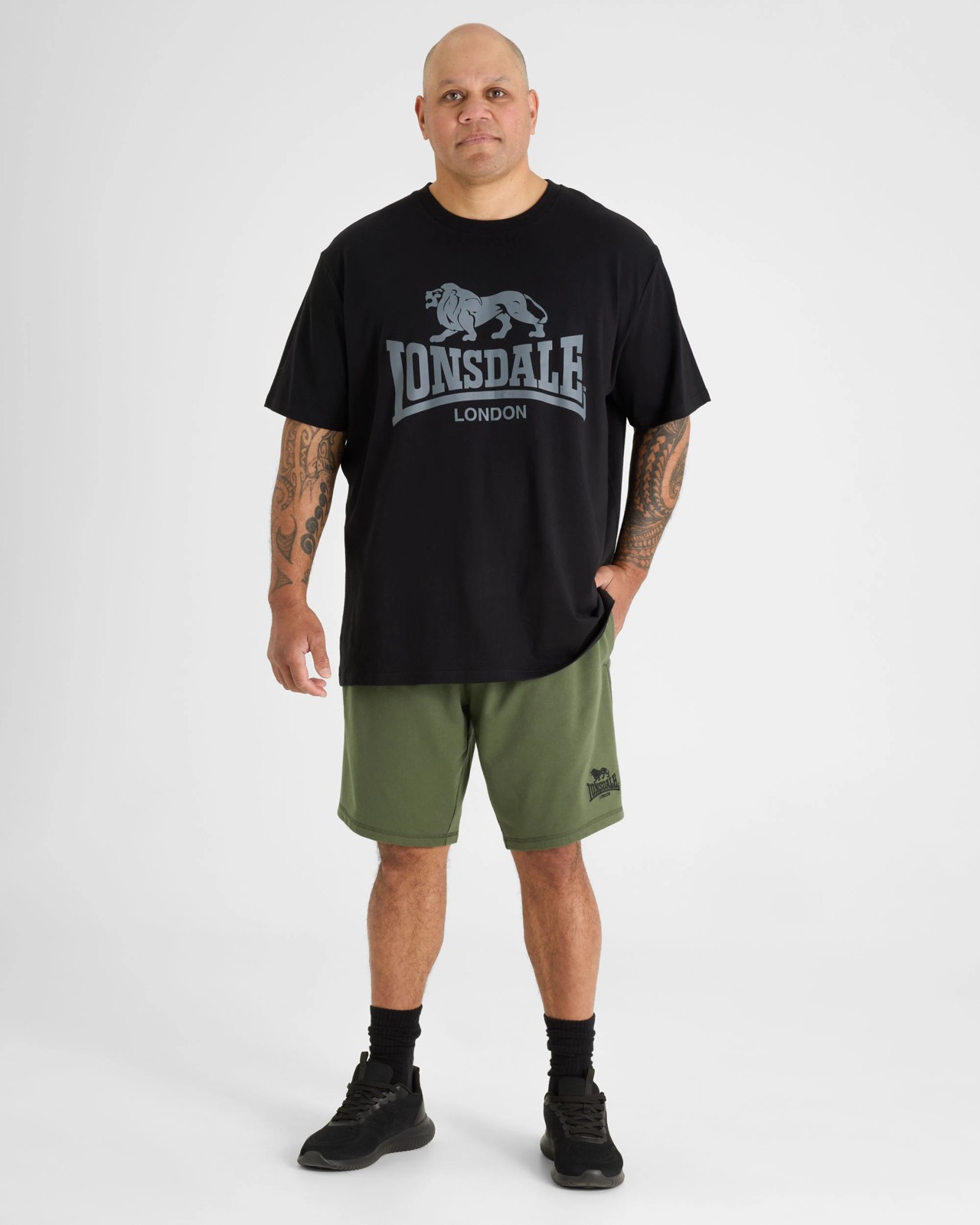 Lonsdale London Plus Size Shorts - Olive 2 of 4