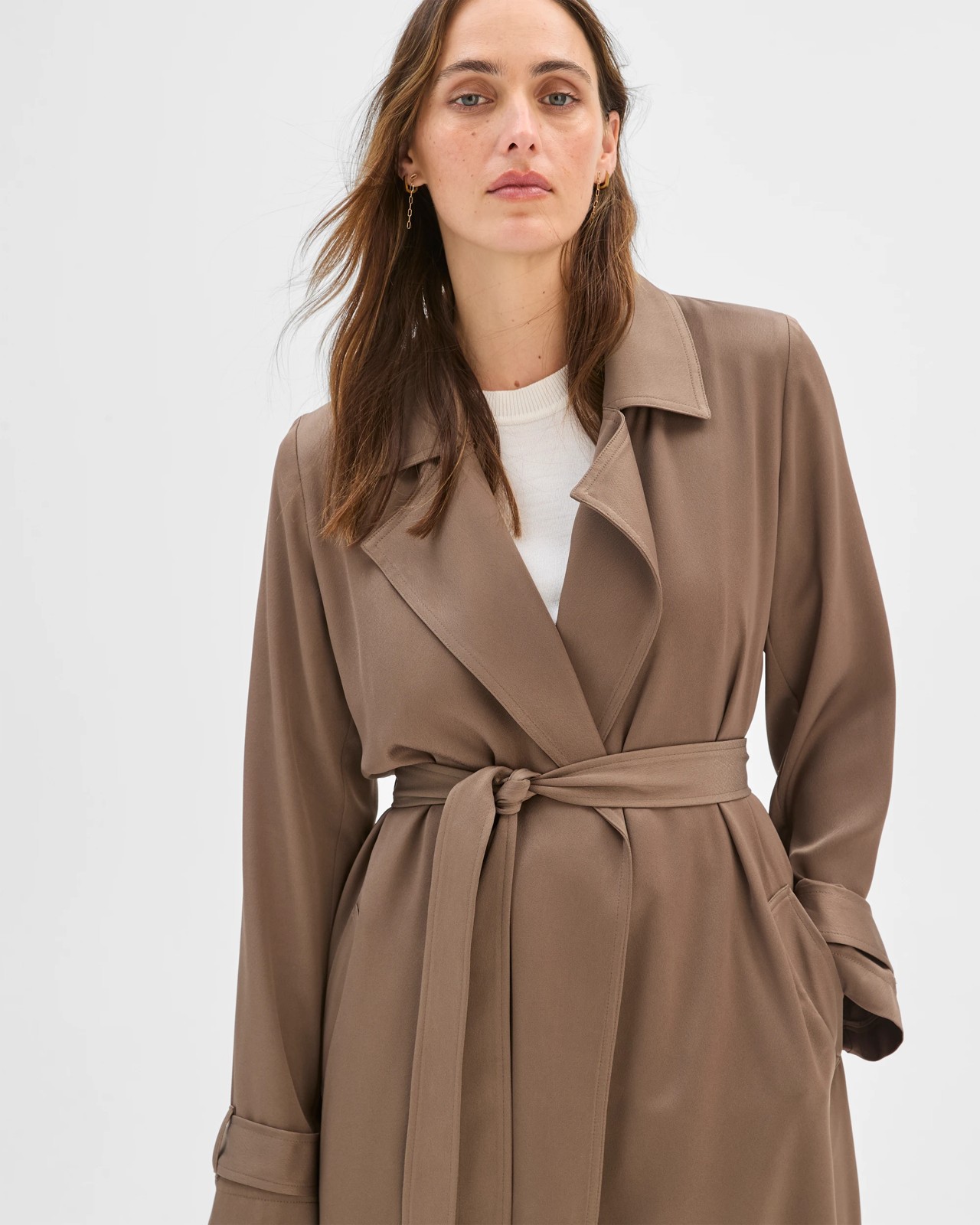 Satin Drape Trench Coat 5 of 6