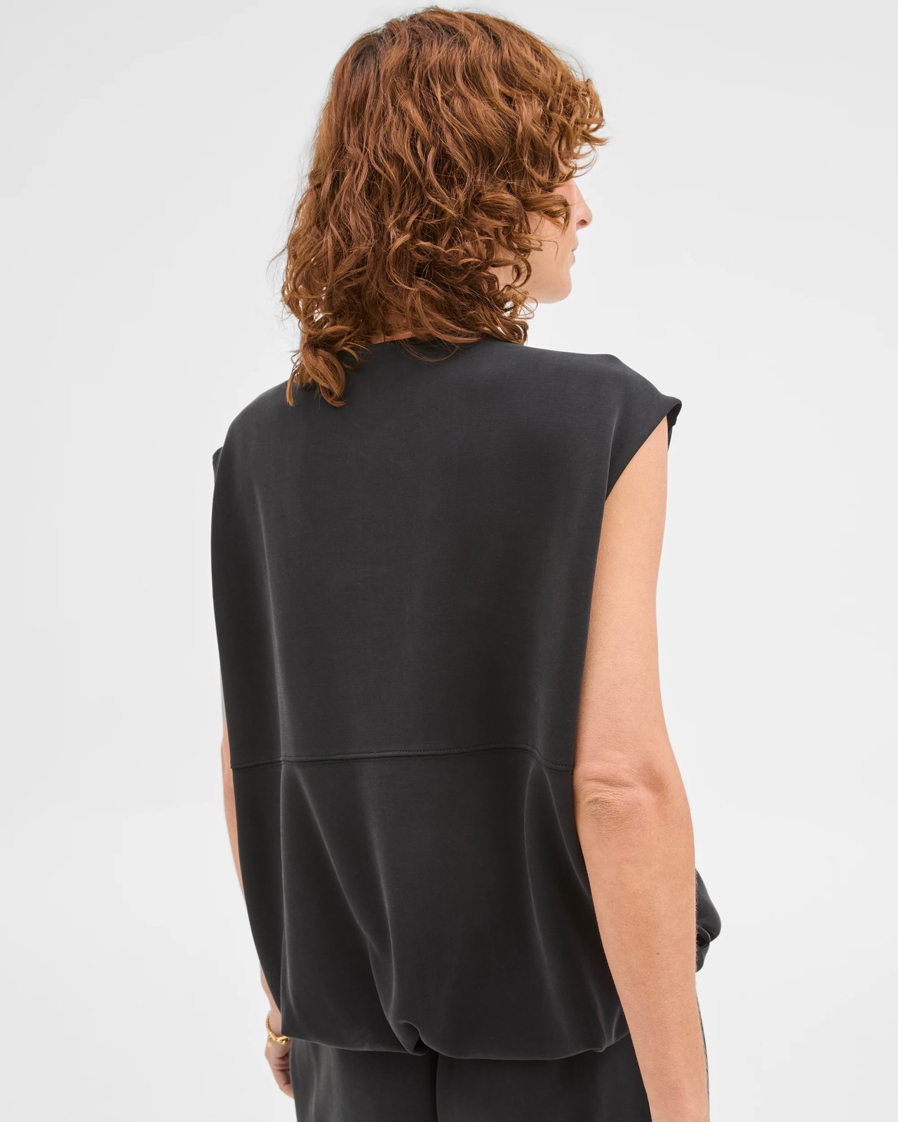 Suede Touch Sleeveless Zip Through Vest - Washed Black 6 of 6