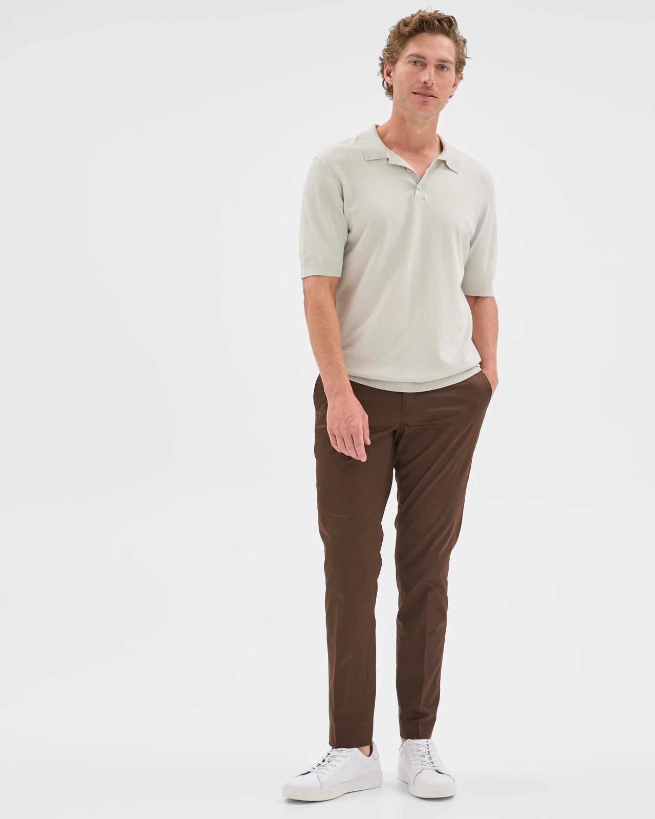 Preview Australian Cotton Tailored Slim Chino Pants - Dark Chocolate 2 of 5