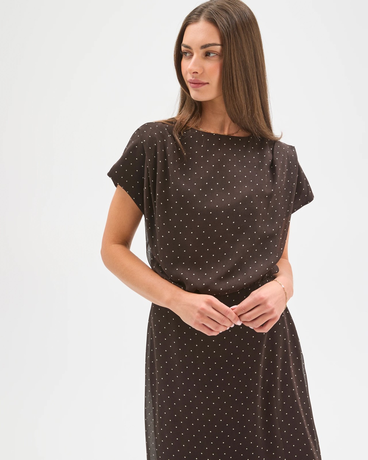 Petites Drape Front Midi Dress 2 of 5