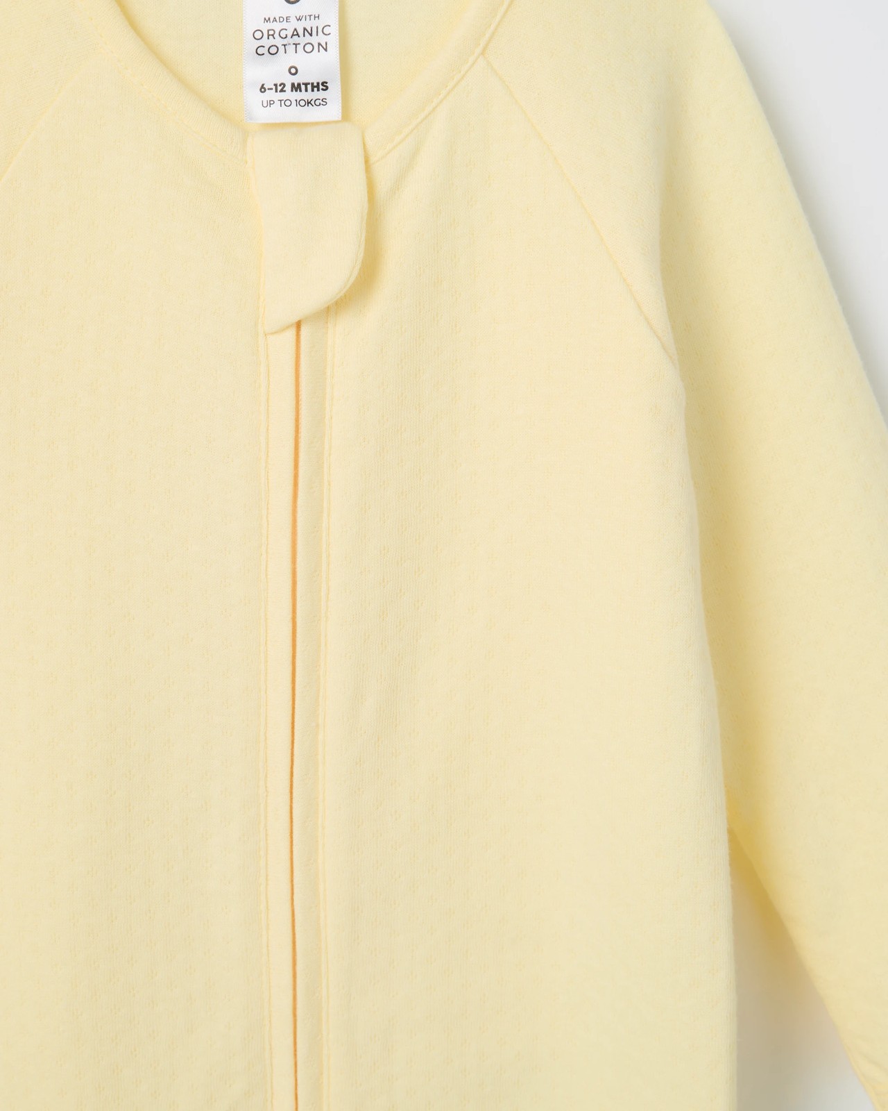 Baby Organic Cotton Pointelle Zip Coverall - Yellow 2 of 2