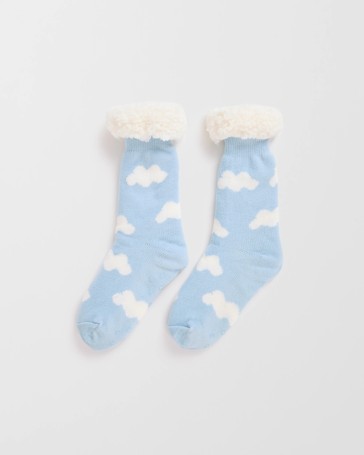 Sherpa Lined Crew Length Home Socks