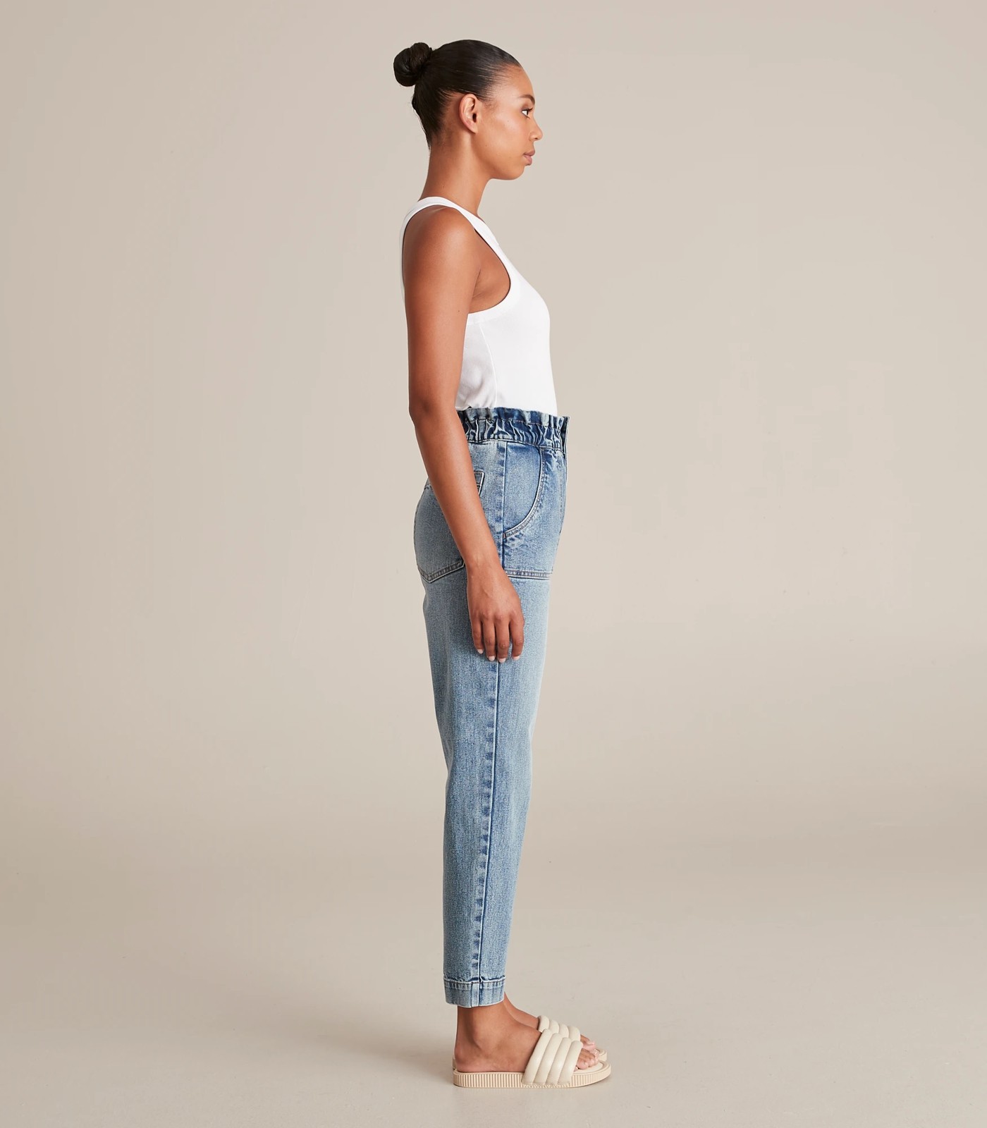 Gracie Denim Paperbag Super High Rise Ankle Length Jeans 3 of 6