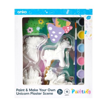 Paint and Make Your Own Unicorn Plaster Scene Set - Anko