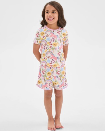 Australian Cotton Top and Dolphin Hem Shorts Pyjama Set