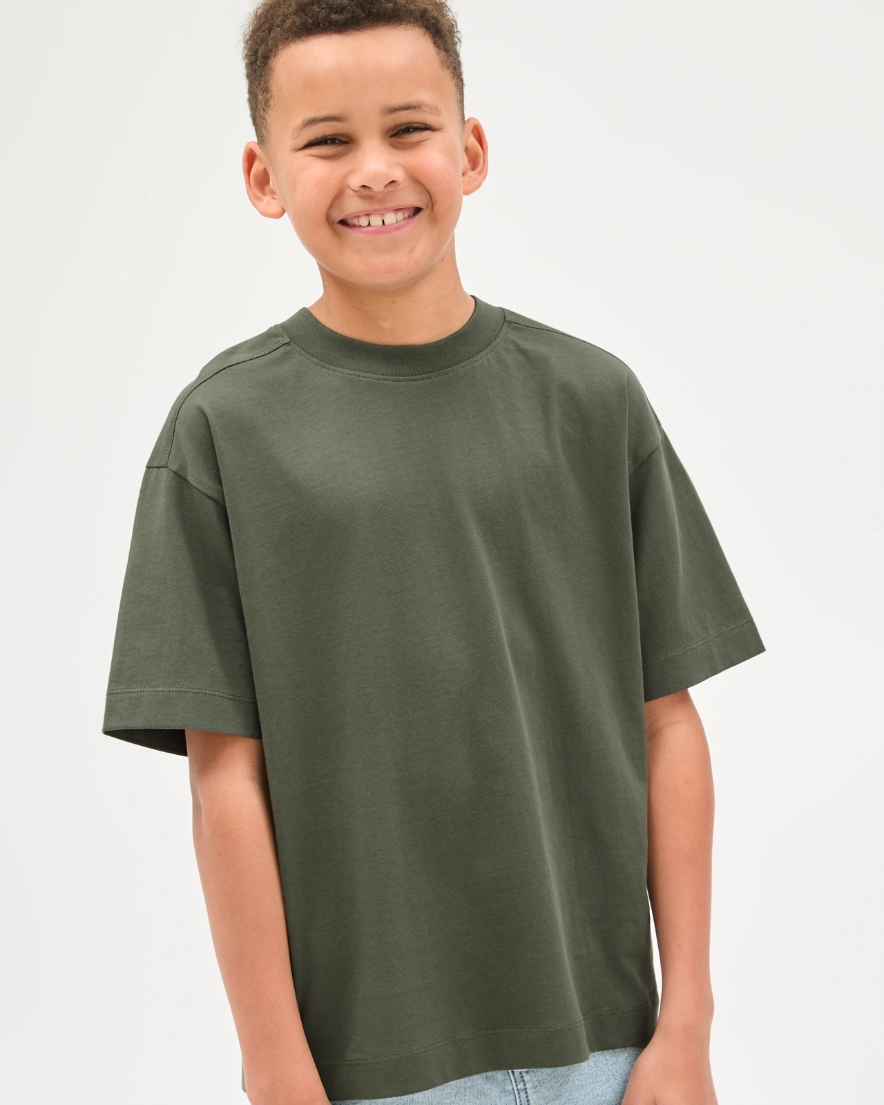 Australian Cotton Oversized Plain T-Shirt - Green 4 of 5