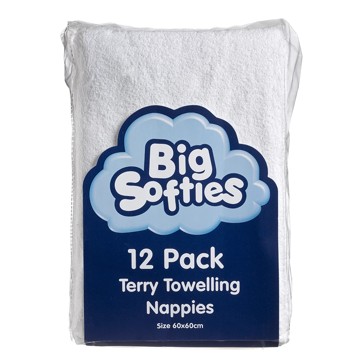 Big Softies 12 Pack Terry Towelling Nappies