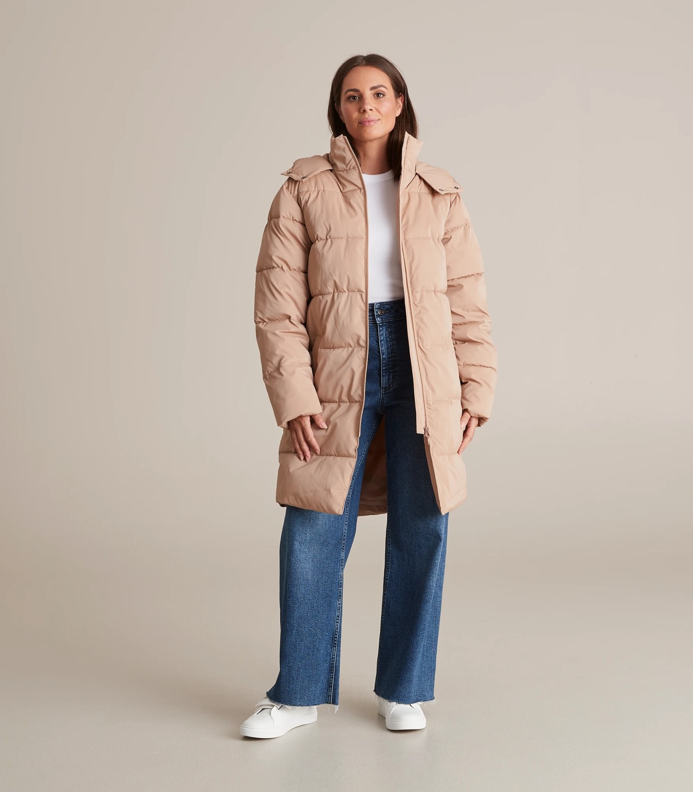 Womens longline puffer jacket on sale australia