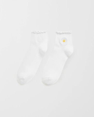 Australian Cotton Blend Frill Quarter Crew Socks
