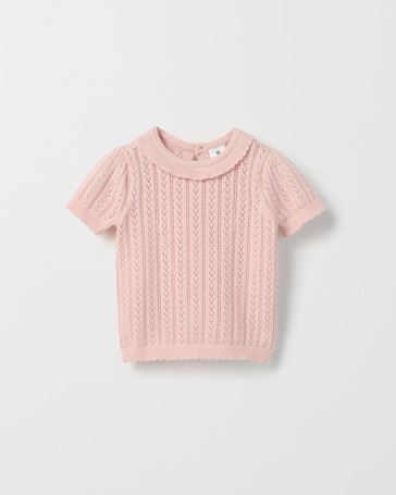Baby Organic Cotton Pointelle True Knit Top