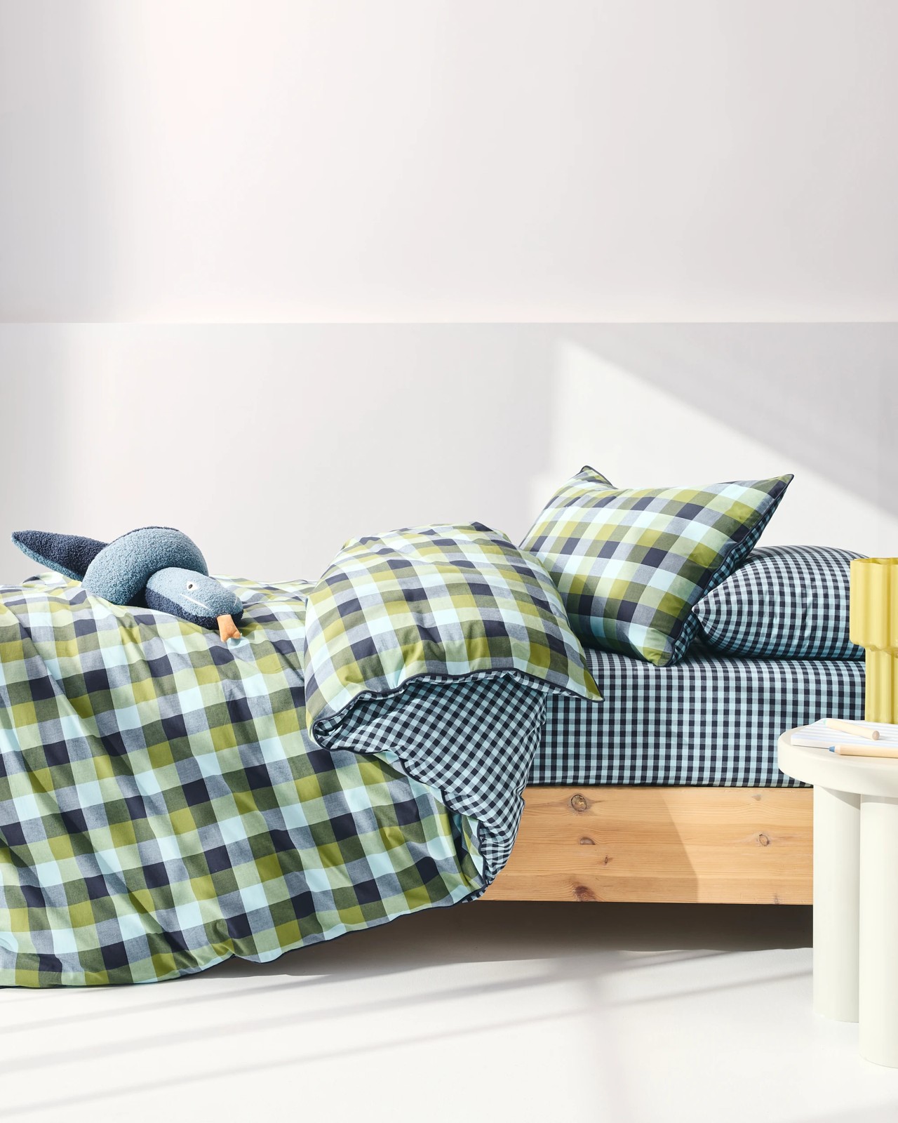 Grayson Gingham Cotton Piping Quilt Cover Set 3 of 5