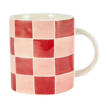 Pink Red Grid Mug - Anko