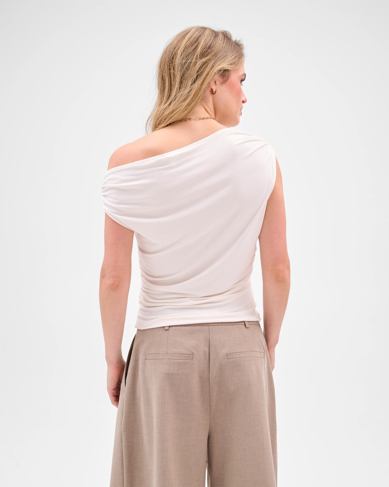 Lily Loves Drape Off Shoulder Top - Pale Oat 6 of 6