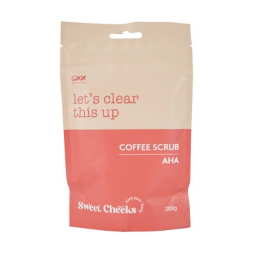 Let's Clear This Up Sweet Cheeks Coffee Scrub 200g, AHA - OXX Bodycare