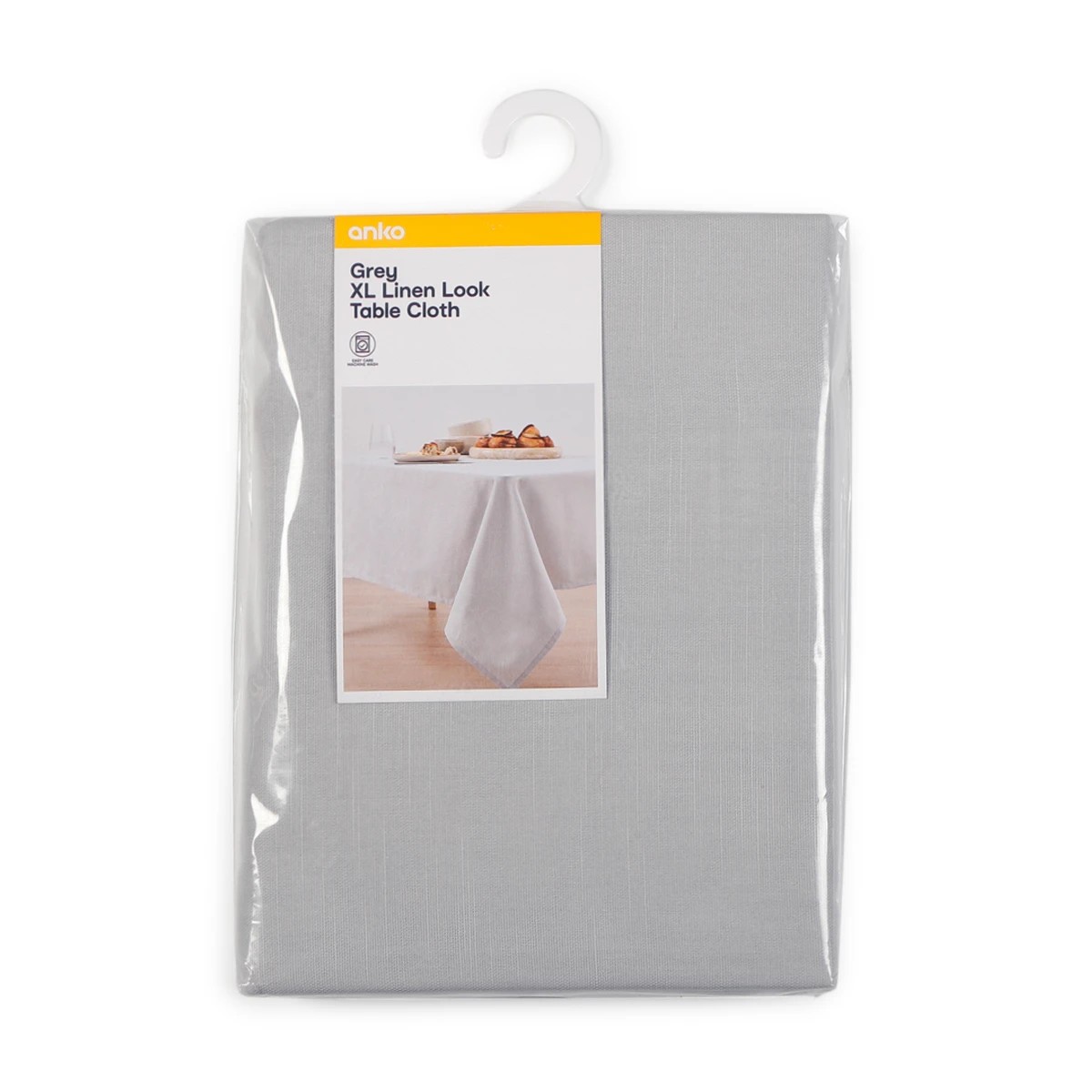 Grey Extra Large Linen Look Table Cloth - Anko 3 of 4