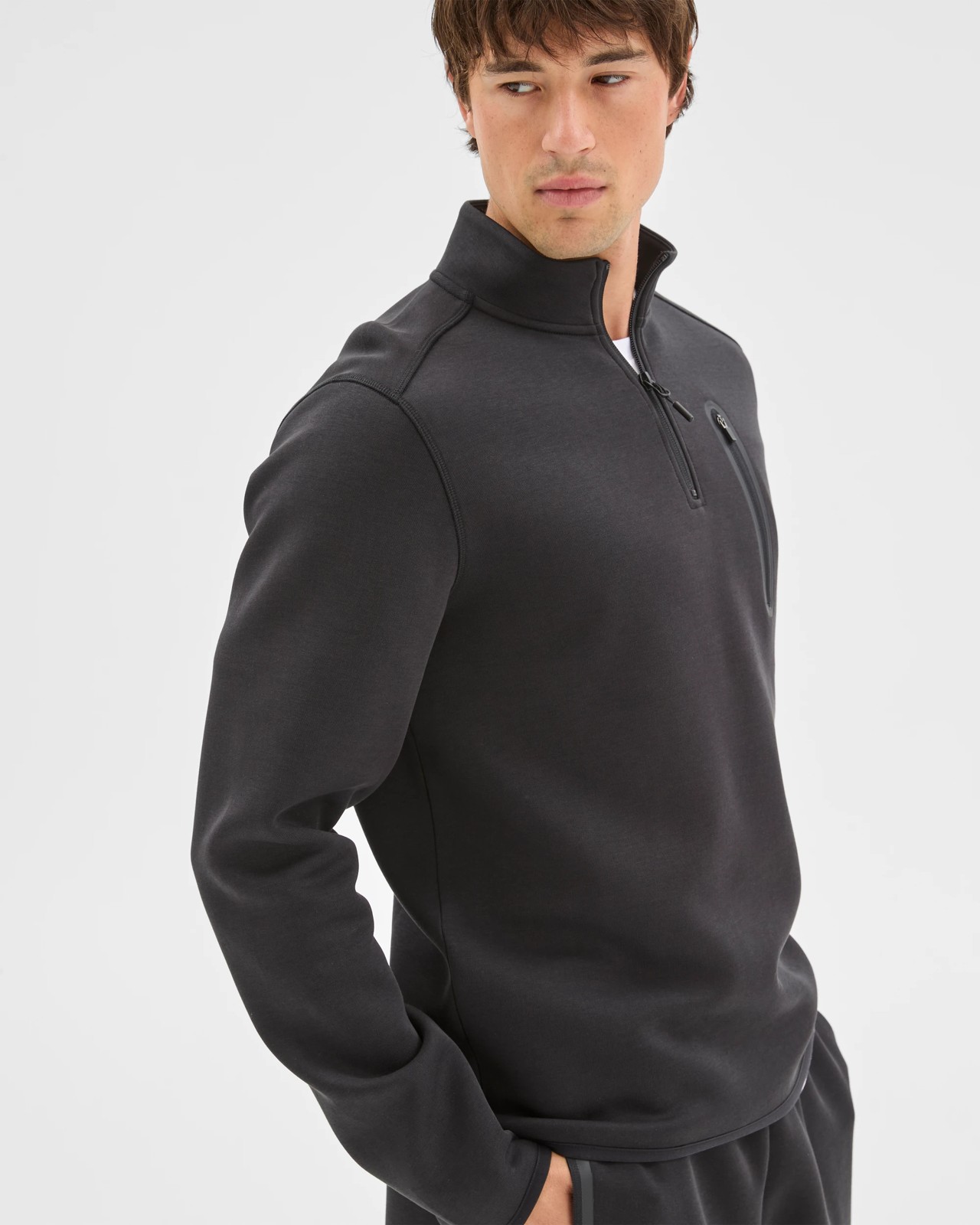 Active Australian Cotton Blend Tech Quarter Zip Jumper - Black 4 of 6