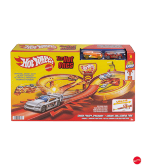Mattel Hot Wheels The Hot Ones Crash Speedway Frenzy Track Set