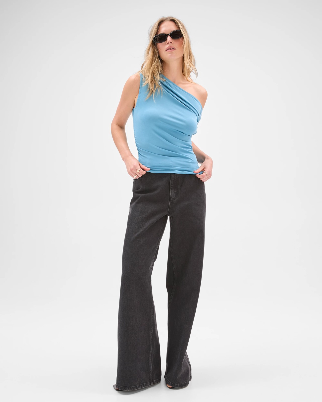 Lily Loves Drape Off Shoulder Top - Deep Sea 3 of 5