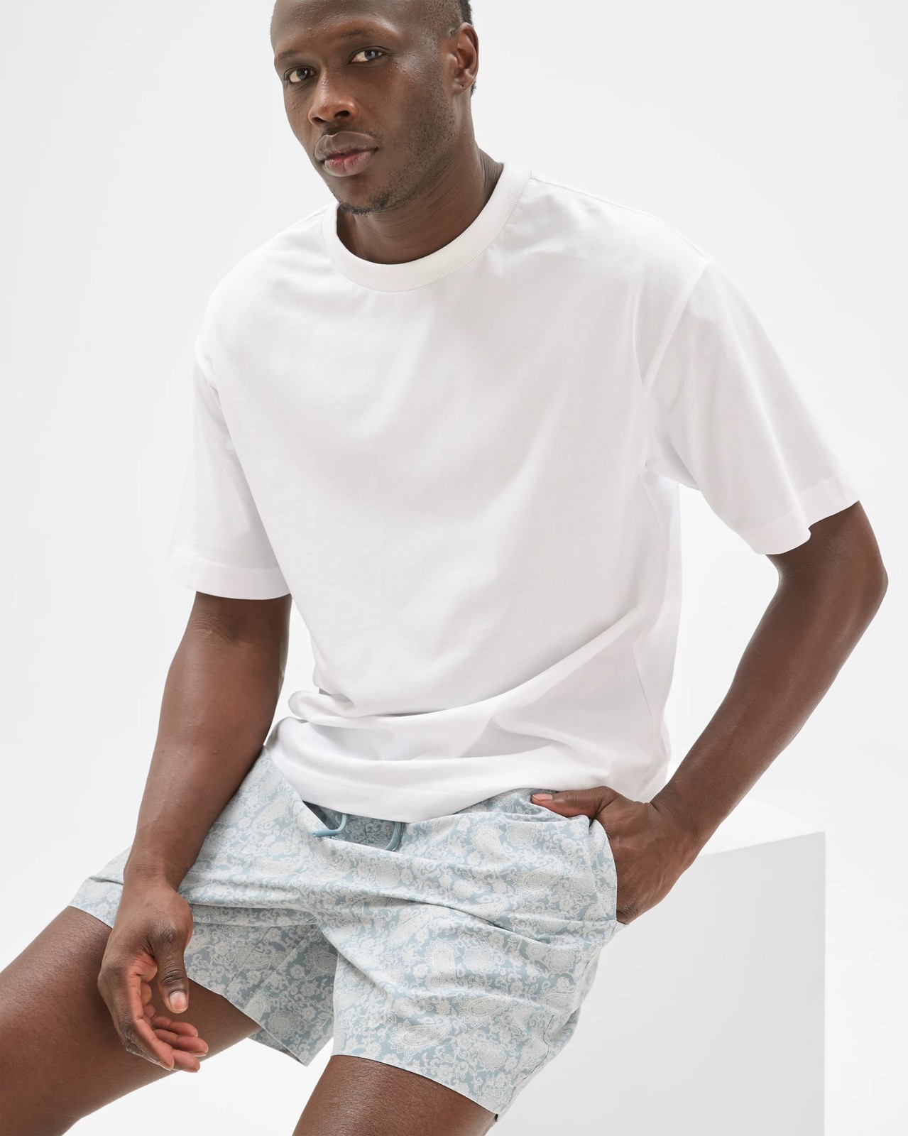 Commons Printed Swim Shorts - Blue Paisley 4 of 6