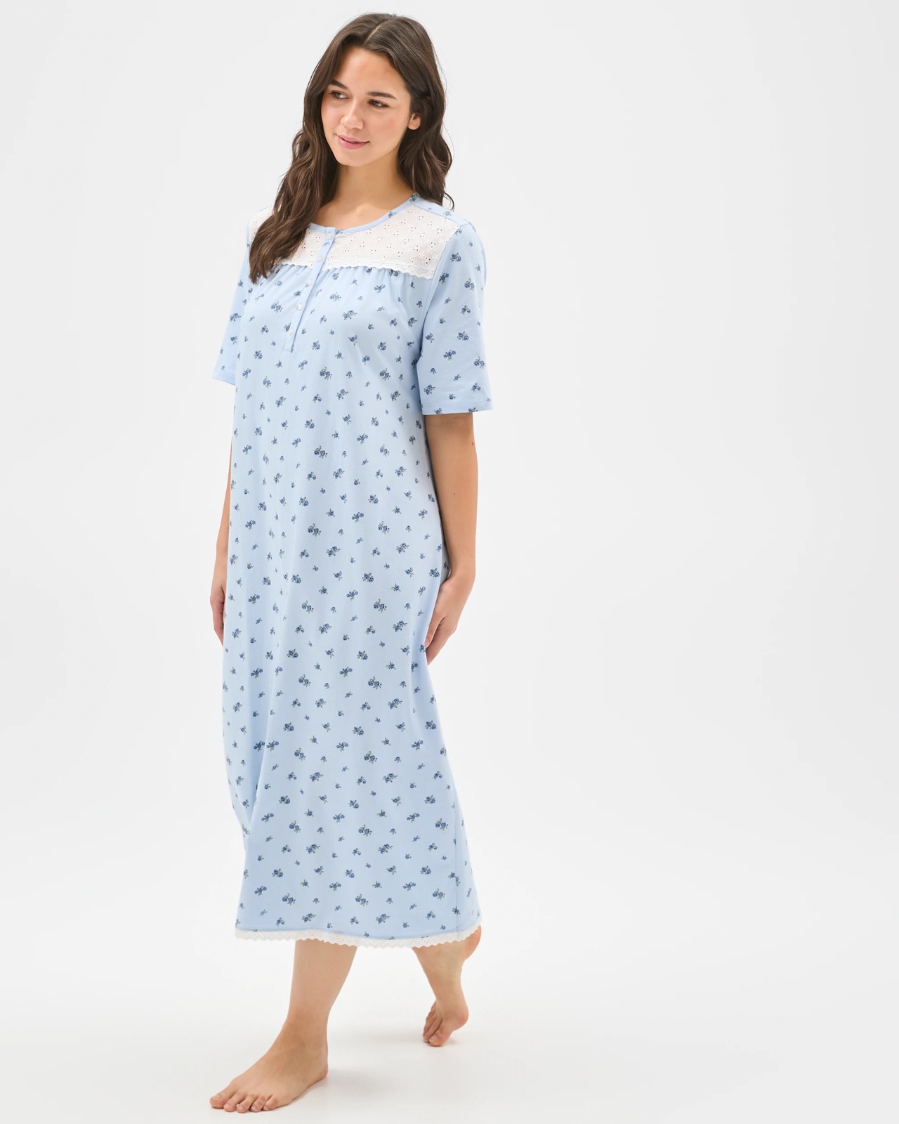 Australian Cotton Short Sleeve Traditional Sleep Nightie 4 of 6