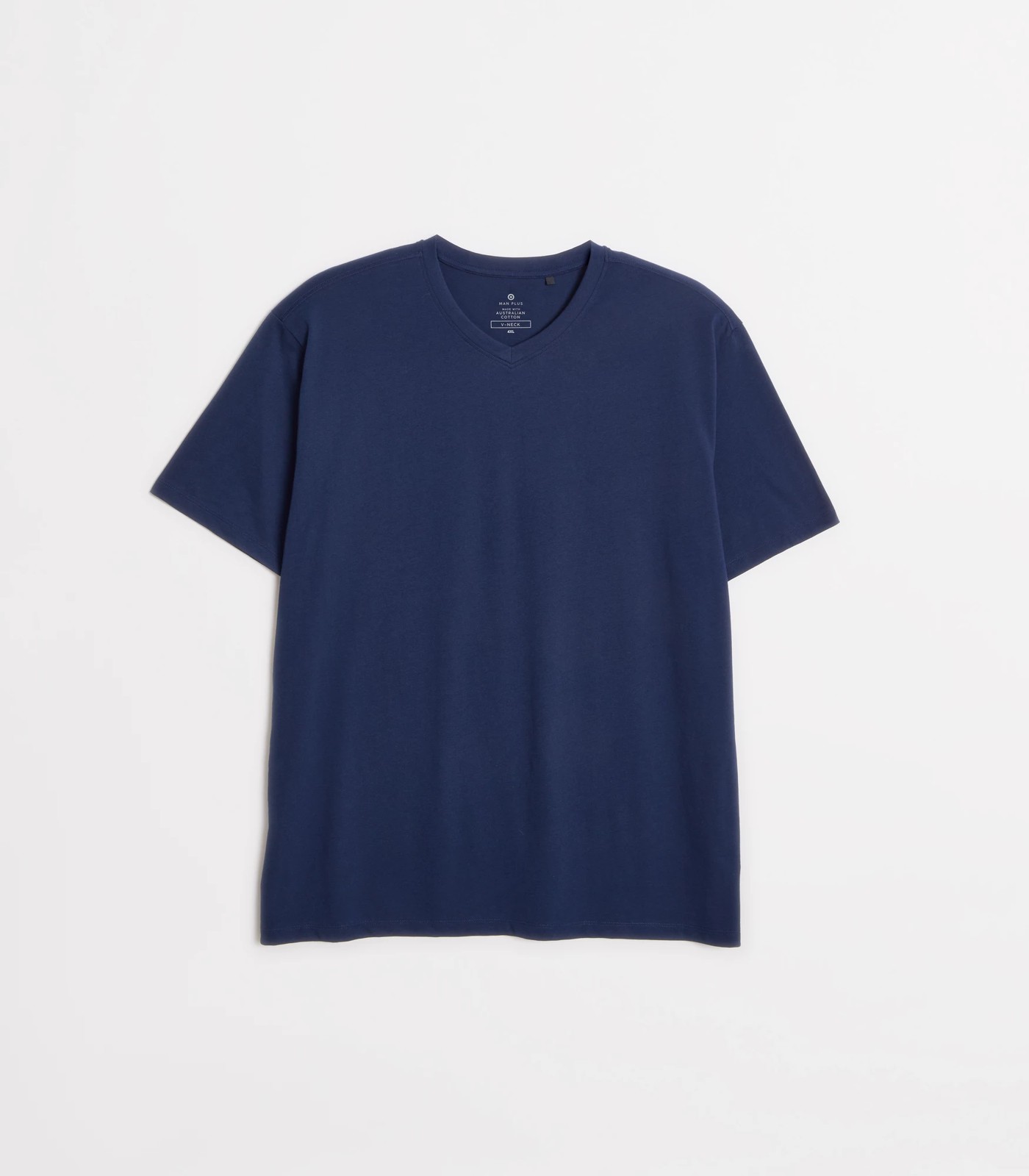 Man Plus Australian Cotton V-Neck T-Shirt - Navy Blue | Target Australia