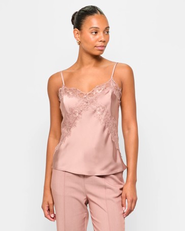 Sleeveless Satin Lace Cami - Preview