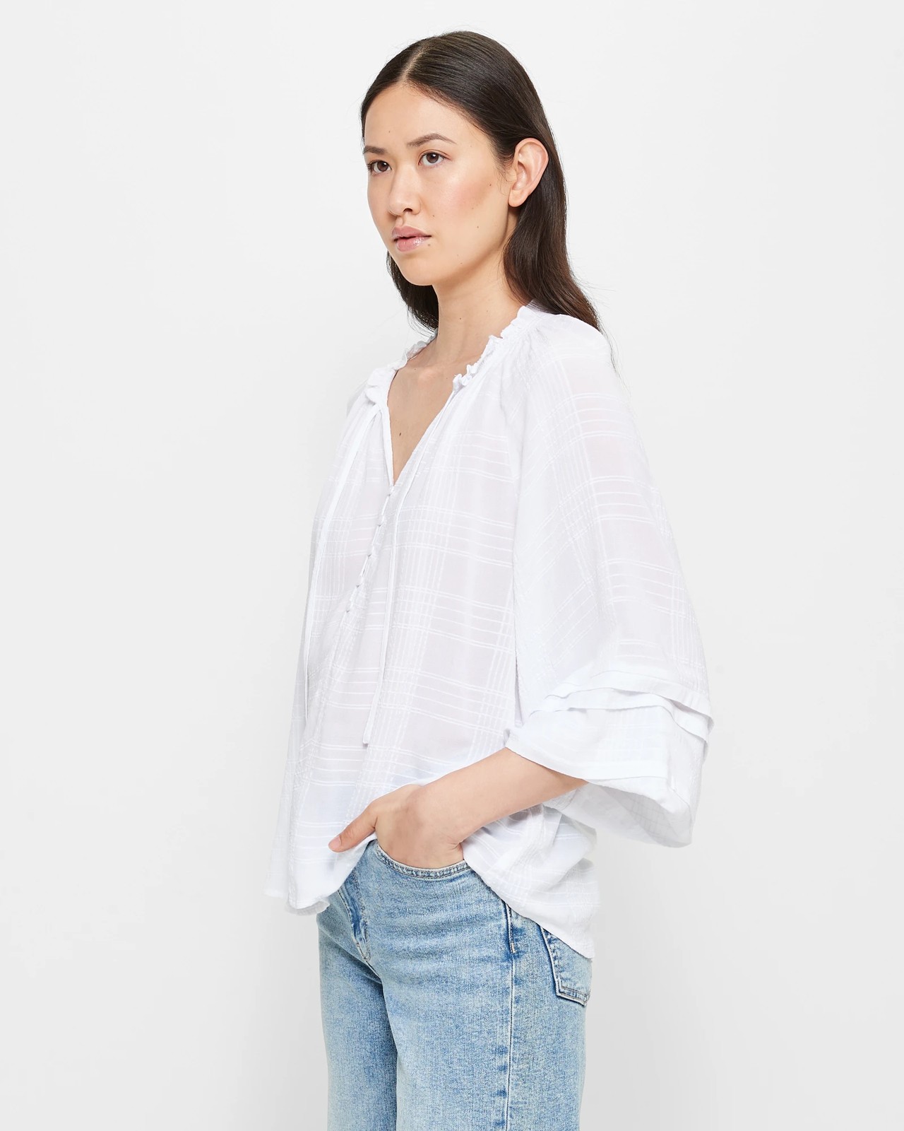 Long Sleeve Pintuck Blouse | Target Australia