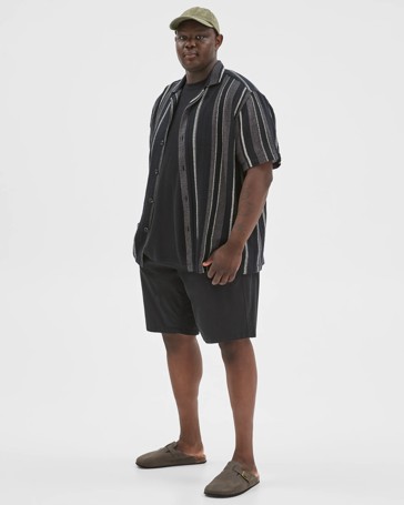 Plus Size Short Sleeve Textured Shirt