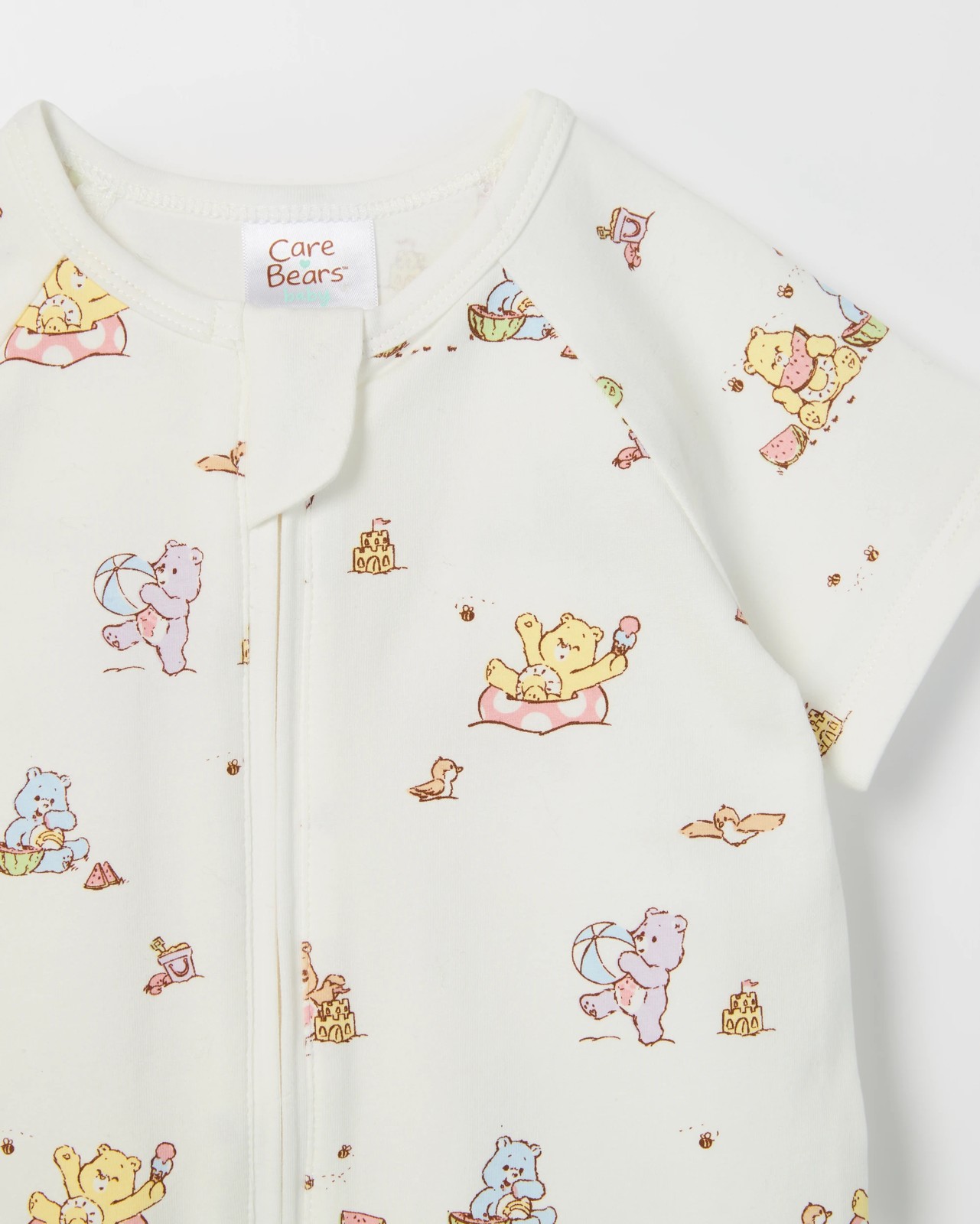 Care Bears Organic Cotton Baby Fashion Zip Romper 5 of 5